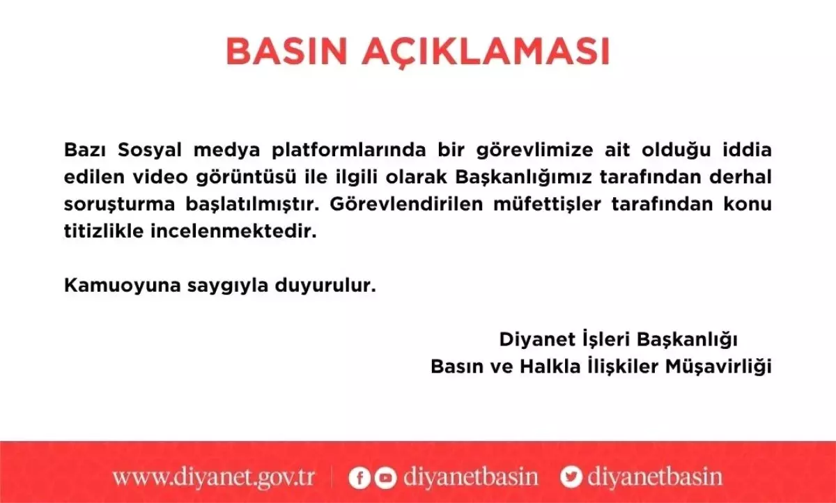 Diyanet İşleri Başkanlığı'ndan Rüşvet İddialarına Soruşturma