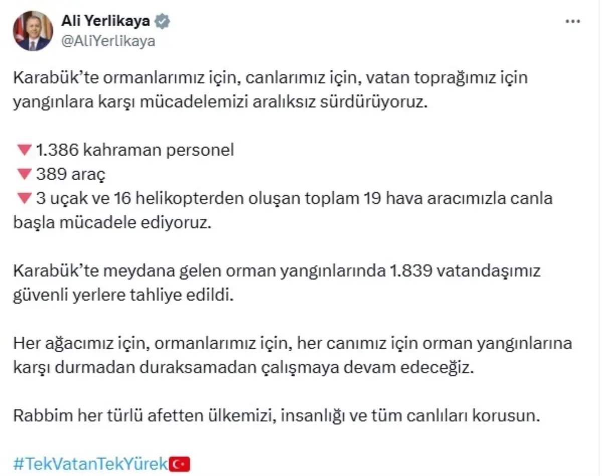 Karabük'te 1839 Vatandaş Güvenli Yerlere Tahliye Edildi