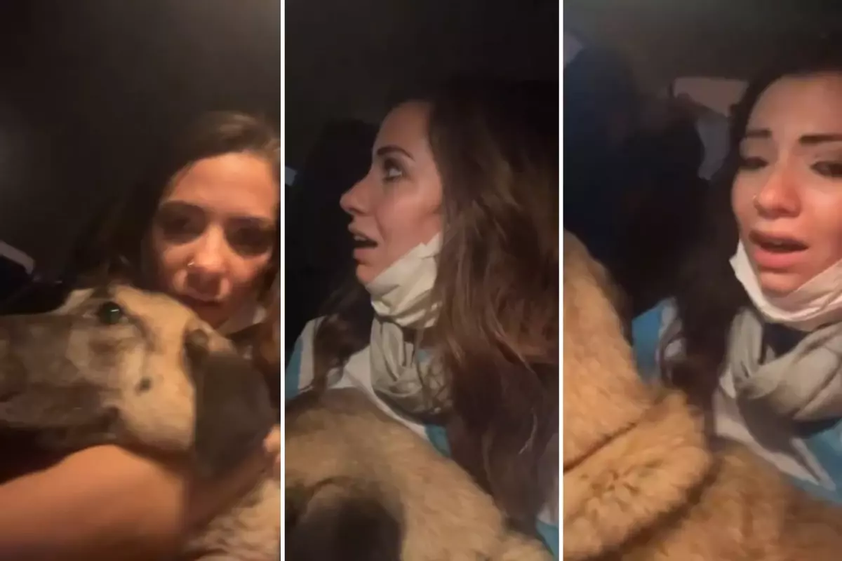 Kucağındaki köpekle alevlerden böyle kaçtı