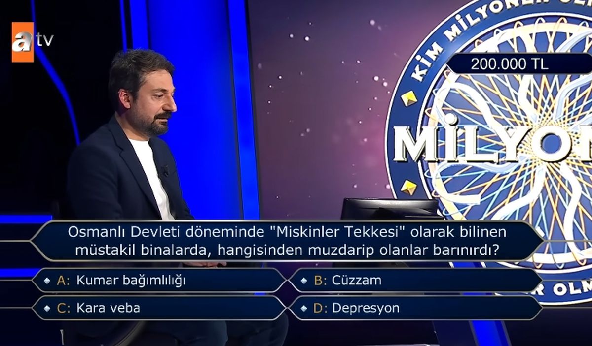 Osmanlı Devleti döneminde 'Miskinler Tekkesi' olarak bilinen müstakil binalarda, hangisinden muzdarip olanlar barınırdı?