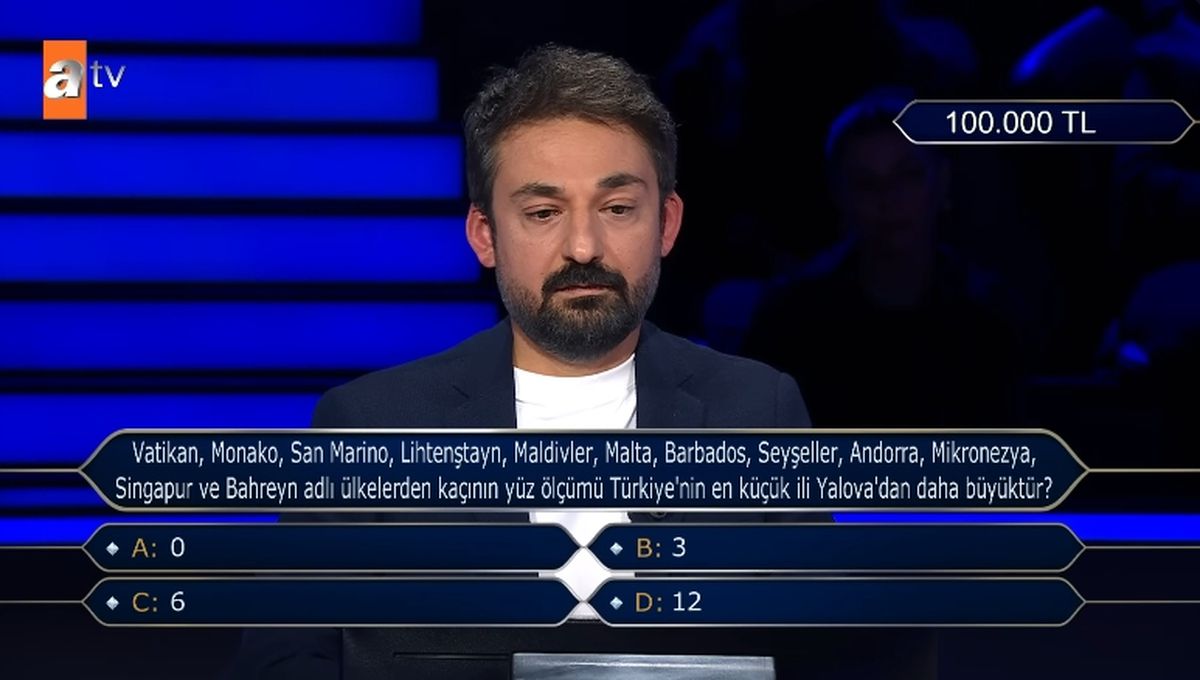 Vatikan, Monako, San Marino, Lihtenştayn, Maldivler, Malta, Barbados, Seyşeller, Andorra, Mikronezya, Singapur ve Bahreyn adlı ülkelerden kaçı...