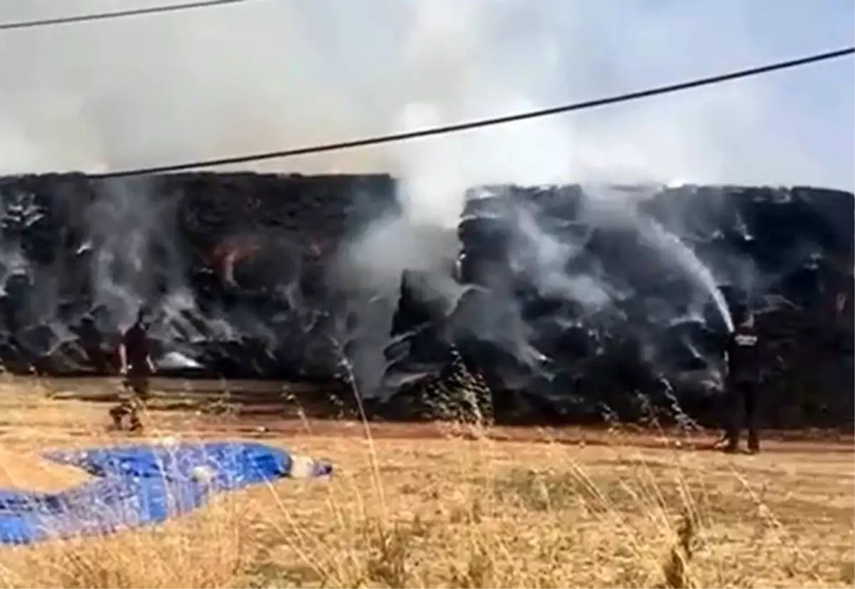 Tekirdağ'da Yangın: 1500 Saman Balyası Kül Oldu