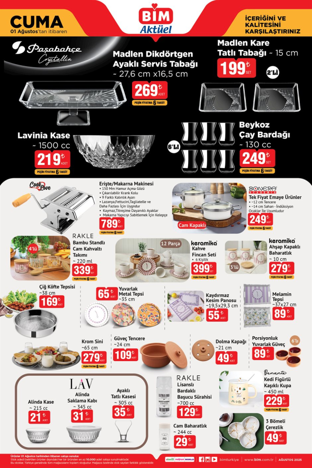 1 Ağustos BİM aktüel kataloğunda hangi ürünler satışa sunulacak?