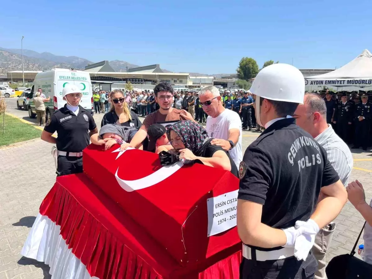 Aydın'da Kalp Krizi Geçirerek Hayatını Kaybeden Polis Memuru İçin Tören Düzenlendi