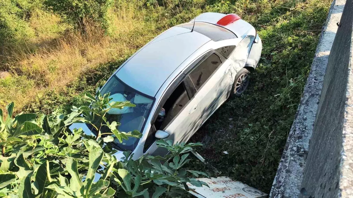 Düzce'de Kontrolden Çıkan Otomobil Tarlaya Uçtu: 1 Yaralı