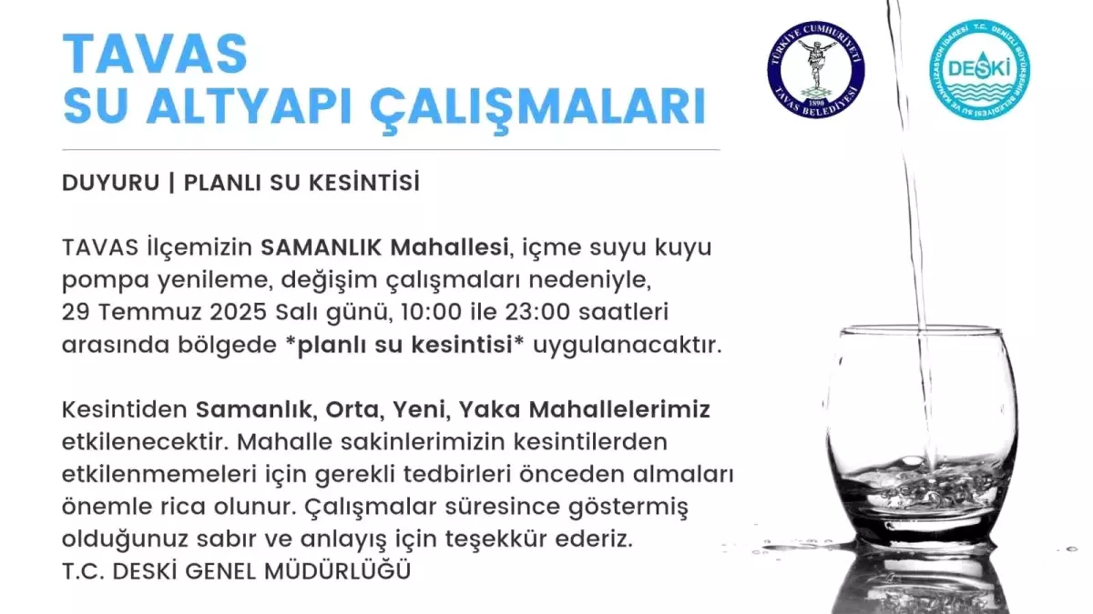 Tavas'ta Su Kesintisi Uygulaması
