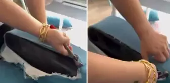 Sıfır mobilya aldığını düşünen evli çift, koltuğun kumaşını yırtınca şoke oldu