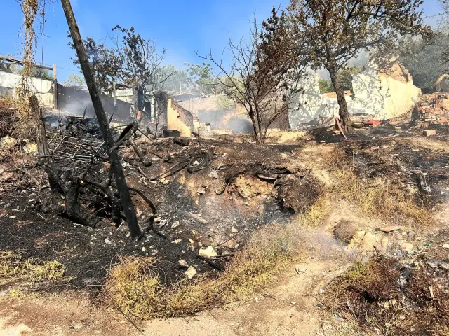The fire that broke out in the wooded area of Ankara spread to the shanty houses