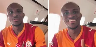 Osimhen ilk mesajını uçakta verdi: Sadece Galatasaray