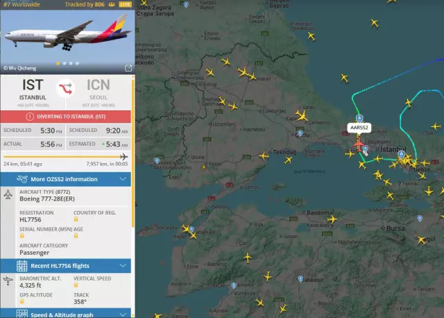 Power bank fell between the seats, the plane returned to Istanbul