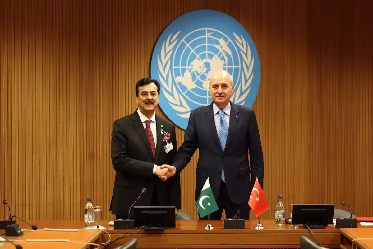 TBMM Başkanı Numan Kurtulmuş, Pakistan Senatosu Başkanı Syed Yusuf Raza Gilani ile Cenevre'de bir araya geldi