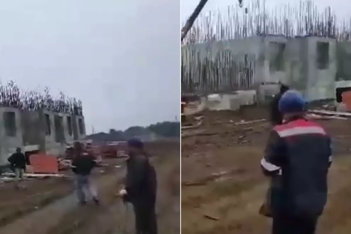 Türk işçiler, 8.8'lik deprem anını kaydetti