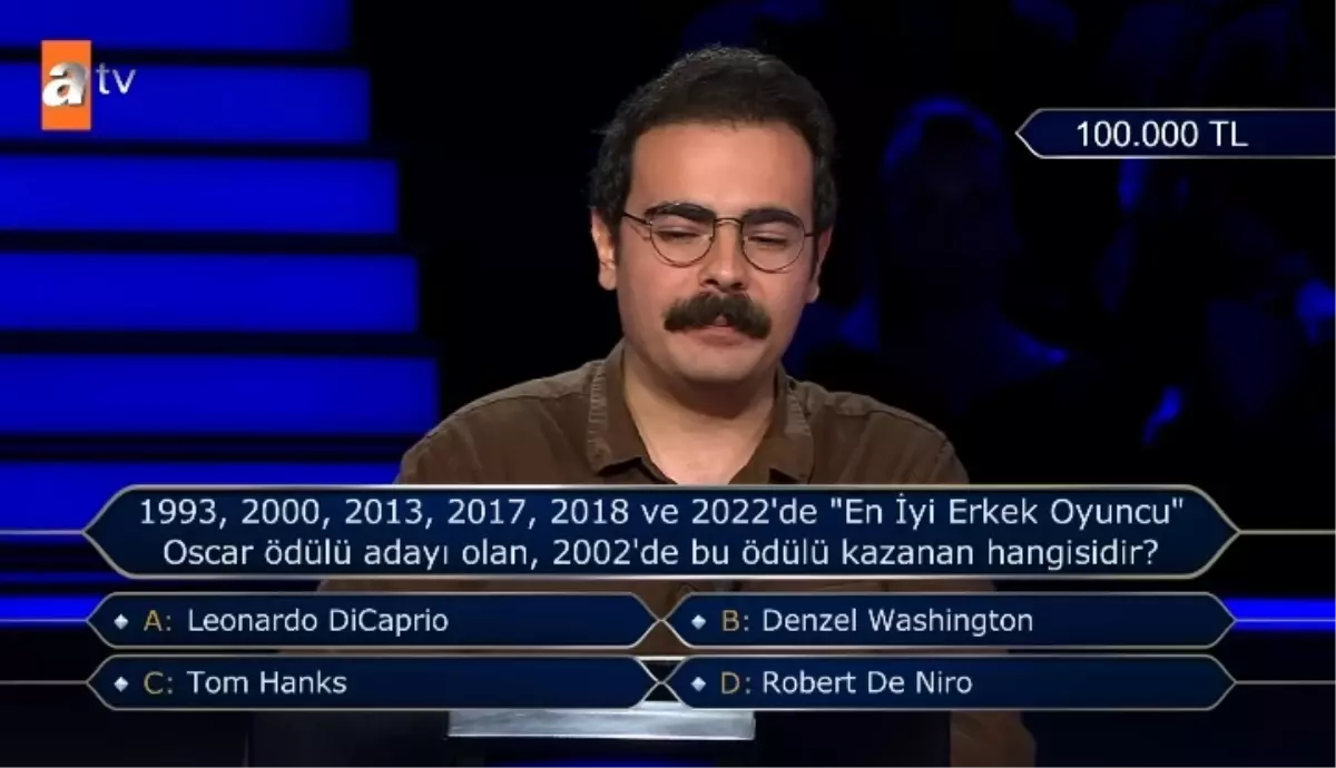 1993, 2000, 2013, 2017, 2018 ve 2022'de 'En İyi Erkek Oyuncu' Oscar ödülü adayı olan, 2002'de bu ödülü kazanan hangisidir?