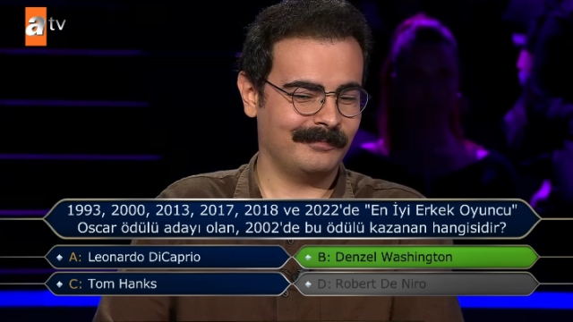 1993, 2000, 2013, 2017, 2018 ve 2022'de 'En İyi Erkek Oyuncu' Oscar ödülü adayı olan, 2002'de bu ödülü kazanan hangisidir?