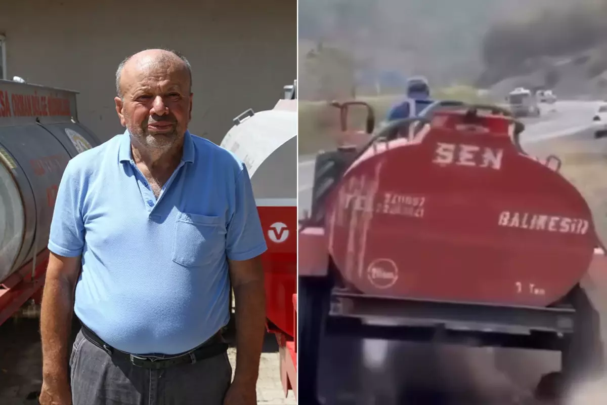 Patlak lastikle orman yangınına su taşıyan çiftçiye destek yağdı! Yaptığıyla yine gönülleri fethetti