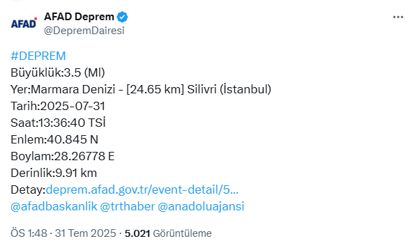 SİLİVRİ'DE DEPREM! Silivri'de deprem mi oldu? SİLİVRİ'DE DEPREM! Silivri'de deprem mi oldu?