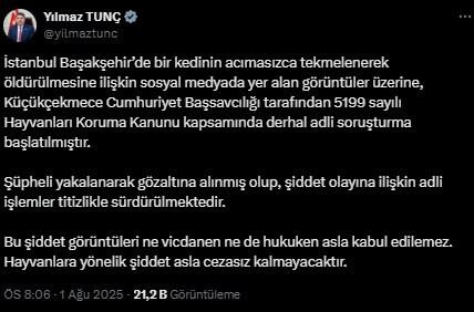 Sokak kedisini dakikalarca eziyet ederek öldürdü Sokak kedisini dakikalarca eziyet ederek öldürdü