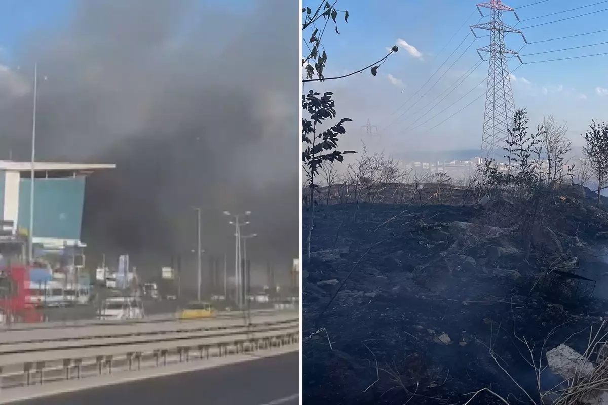 Esenyurt'ta otluk alanda yangın çıktı