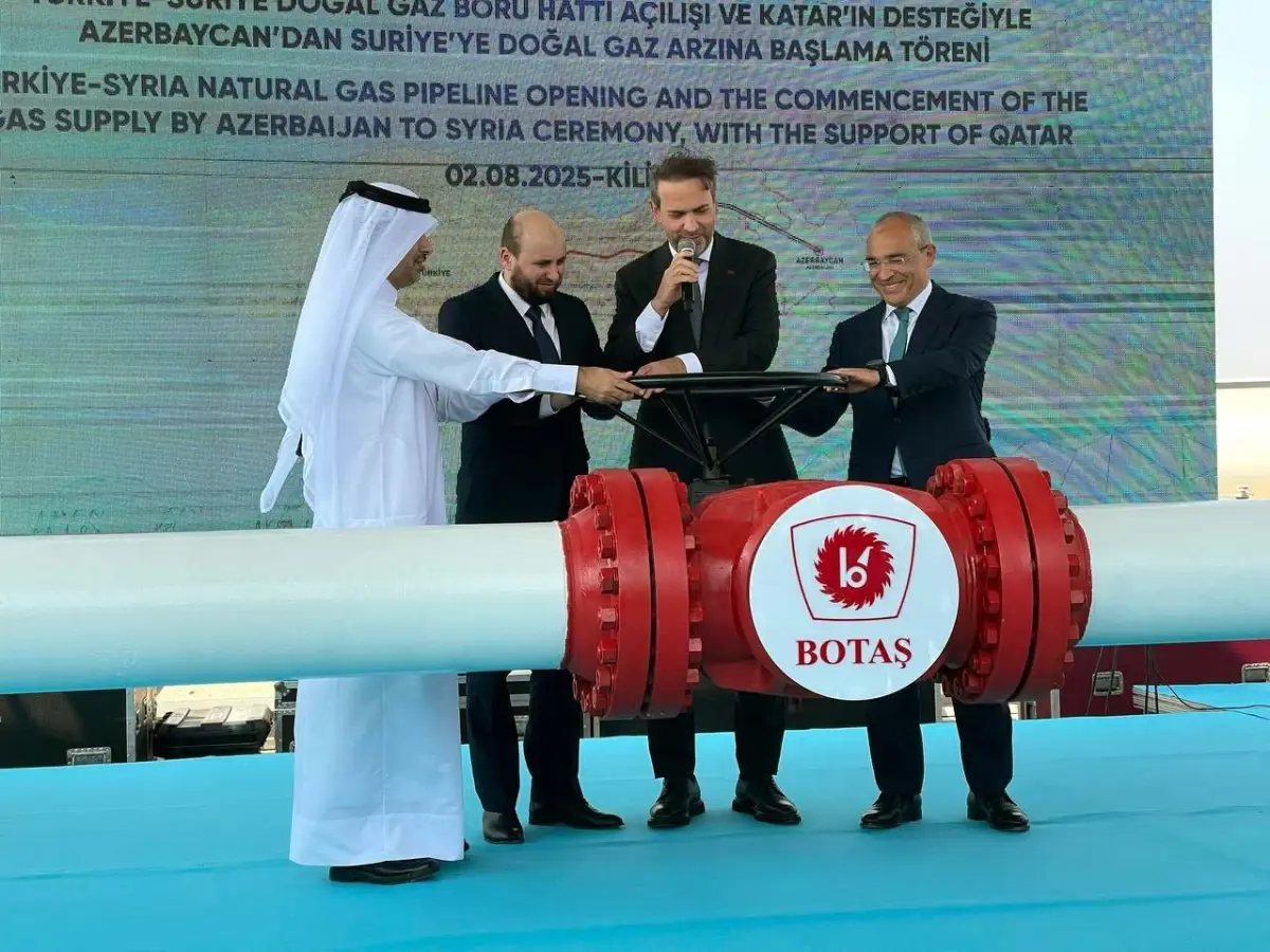 Türkiye'den Suriye'ye doğal gaz akışı başladı