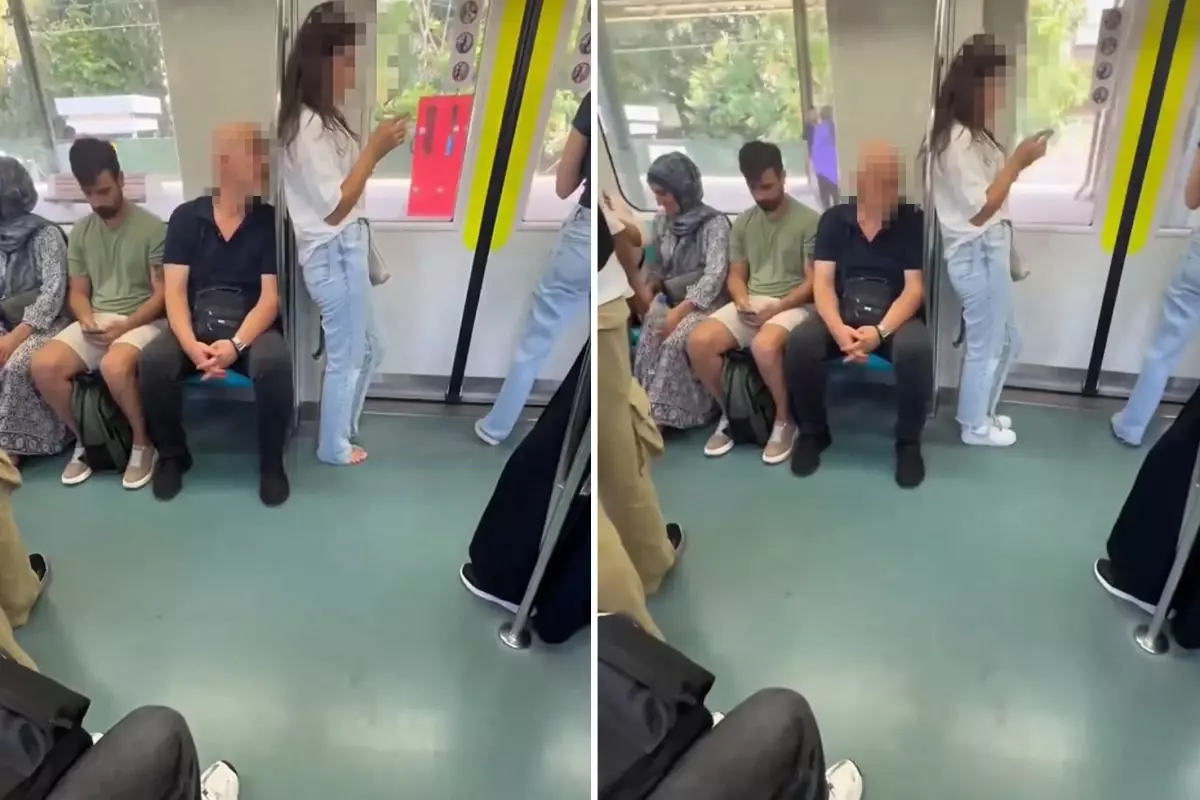 Marmaray'da mide bulandıran görüntü! O anları başka bir yolcu böyle kaydetti