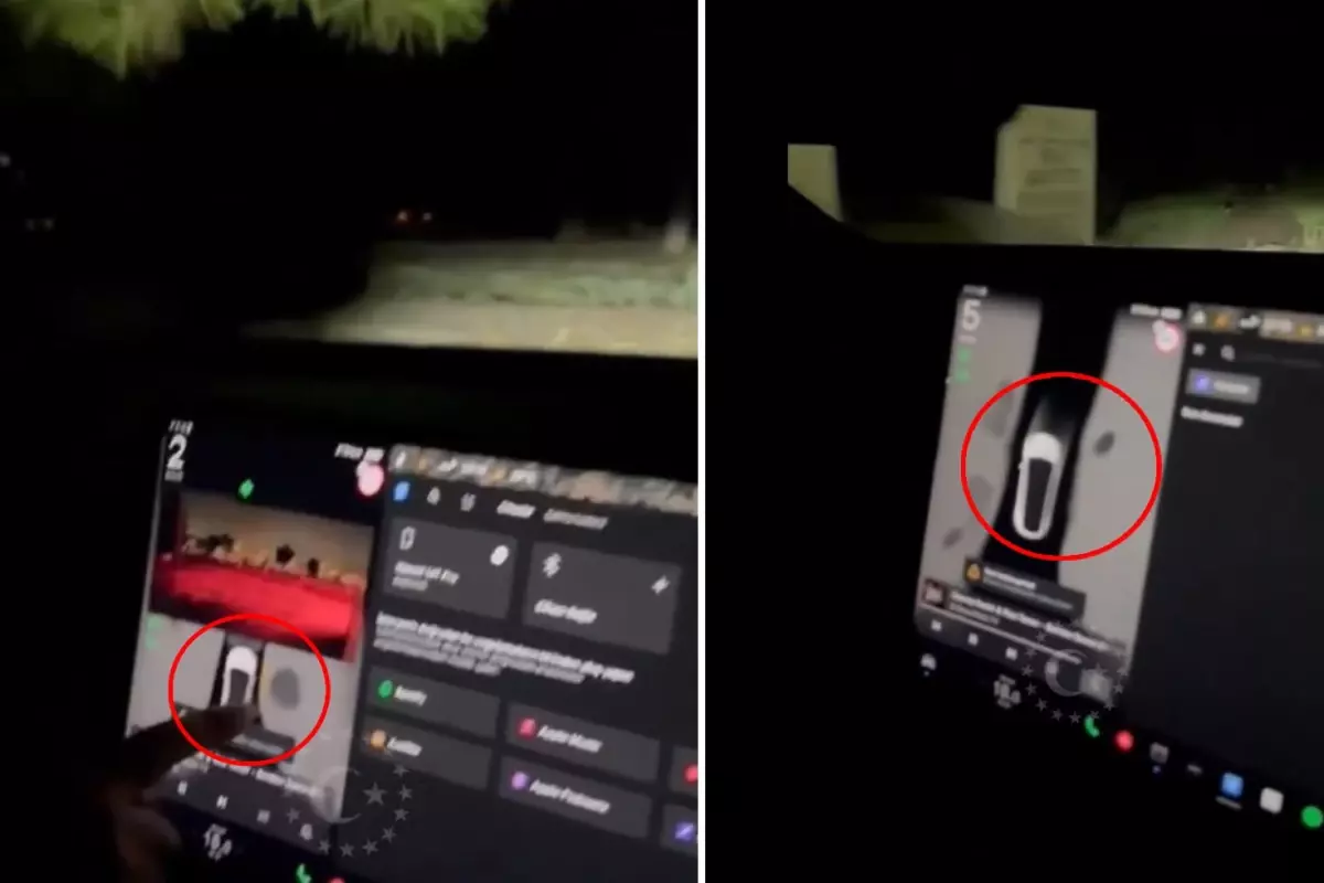 Tesla model aracıyla mezarlığa giren Türk vatandaşı, ekranda beliren uyarıyla şoke oldu