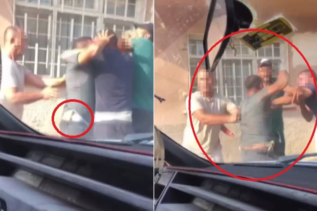 Belindeki bıçakla kavgaya girdi, sokak boks ringine döndü