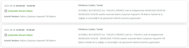 İstanbul BEYLİKDÜZÜ elektrik kesintisi! 5 Ağustos Beylikdüzü elektrik kesintisi ne zaman bitecek, elektrikler ne zaman gelecek?
