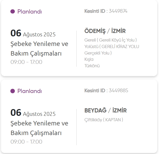 İzmir GEDİZ elektrik kesintisi! 6 Ağustos İzmir'de elektrik kesintisi ne zaman bitecek, elektrikler ne zaman gelecek?