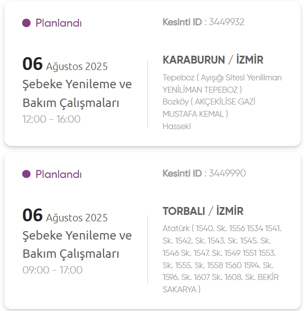 İzmir GEDİZ elektrik kesintisi! 6 Ağustos İzmir'de elektrik kesintisi ne zaman bitecek, elektrikler ne zaman gelecek?