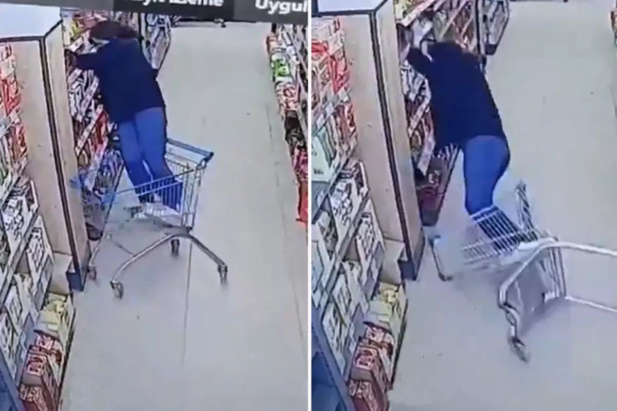 Zincir markette kahreden görüntüler! Rafları düzenlerken kabusu yaşadı