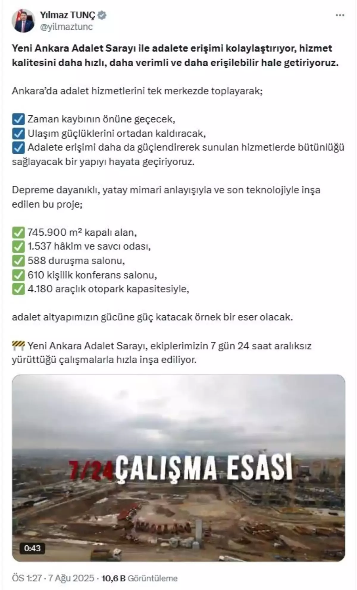 Yeni Ankara Adalet Sarayı Hızla İnşa Ediliyor