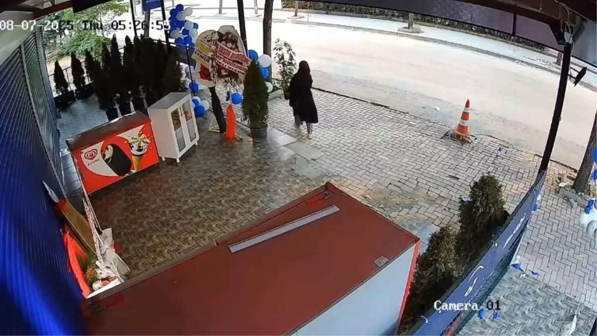 Elazığ’da Çiçeği Çalan Kadın Güvenlik Kamerasında