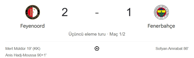 Feyenoord Fenerbahçe maçı kaç kaç? MAÇ SONUCU! Feyenoord Fenerbahçe golleri kim attı, canlı maç anlatımı!