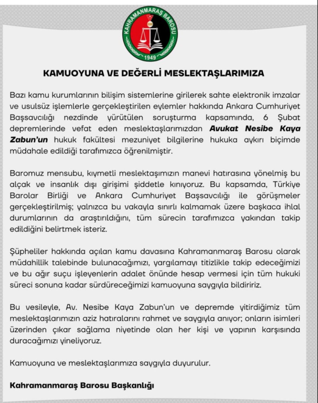 sahte diploma cetesi nesibe kaya zabun un 18924150 4100 m