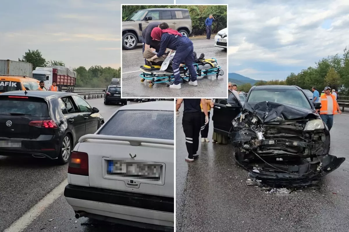 TEM Otoyolu'nda 10 araç birbirine girdi