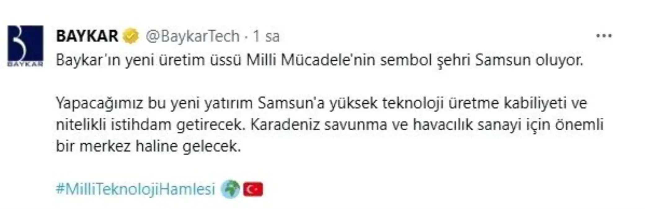 BAYKAR'dan Samsun'a dev yatırım: Anadolu'daki ilk üretim üssü kuruluyor