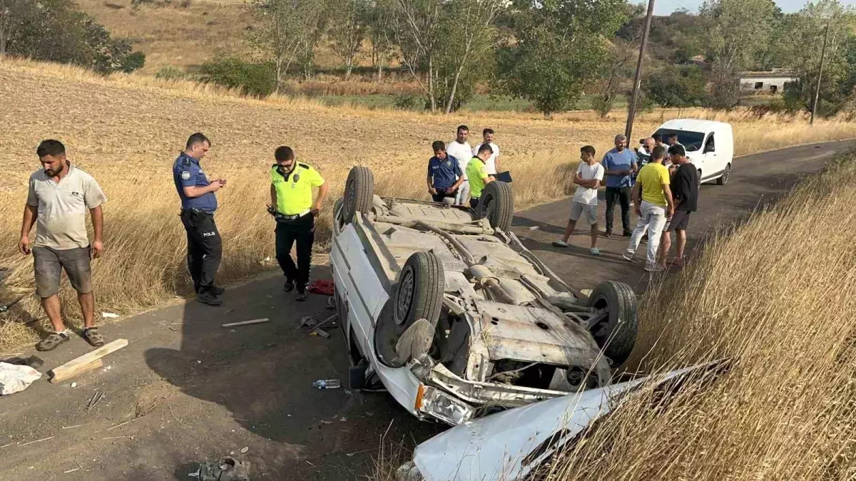 Tekirdağ'da Kontrolden Çıkan Otomobil Takla Attı