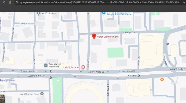 konya da bir caminin adi google haritalar da 18930956 4593 m