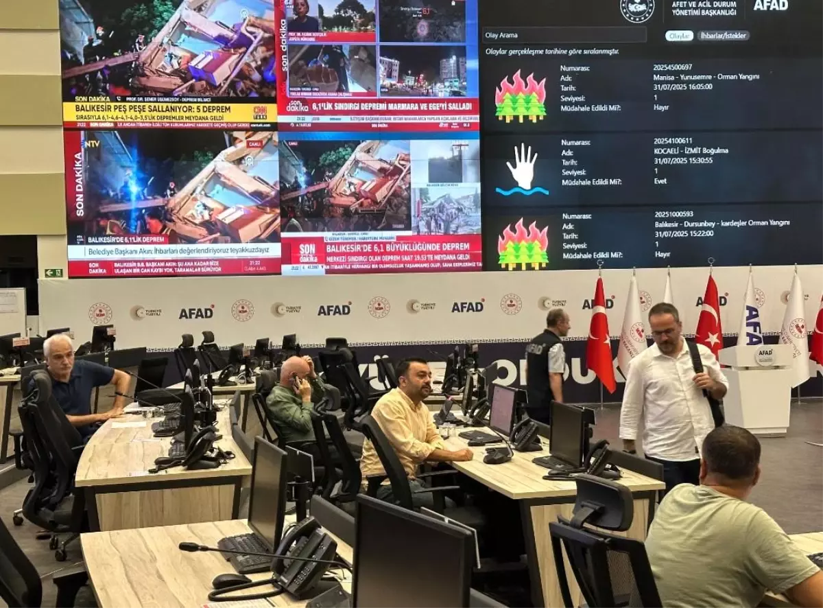 Balıkesir Sındırgı'da 6.1 Büyüklüğünde Deprem, TAMP Devreye Alındı