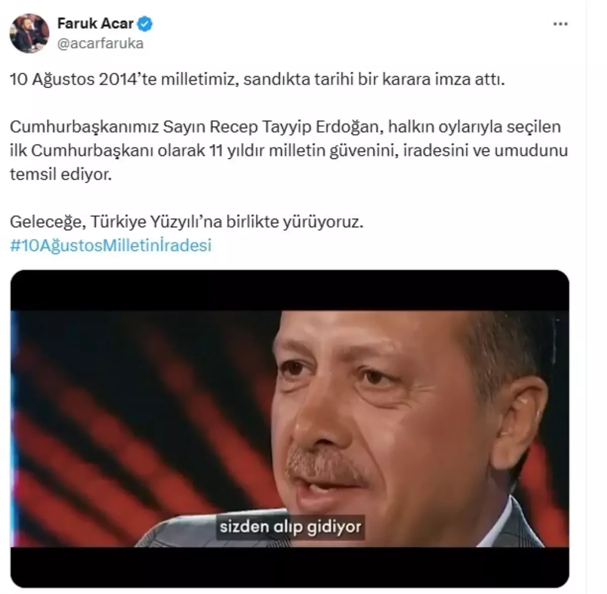 AK Parti Genel Başkan Yardımcısı Faruk Acar: 'Cumhurbaşkanımız milletin güvenini temsil ediyor'