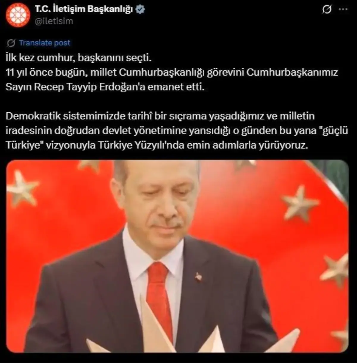 İletişim Başkanlığı'ndan Cumhurbaşkanı Erdoğan için özel video