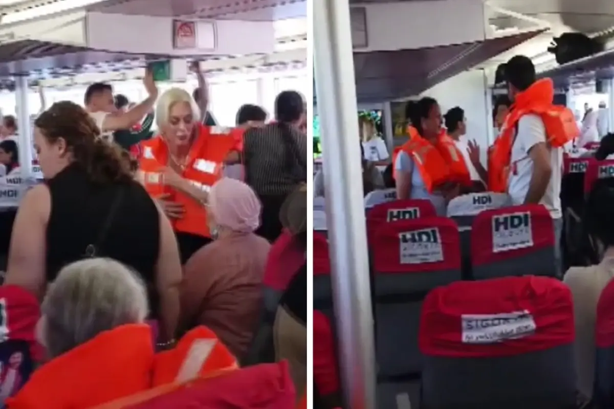 Denizde büyük panik! Feribot kayaya çarptı