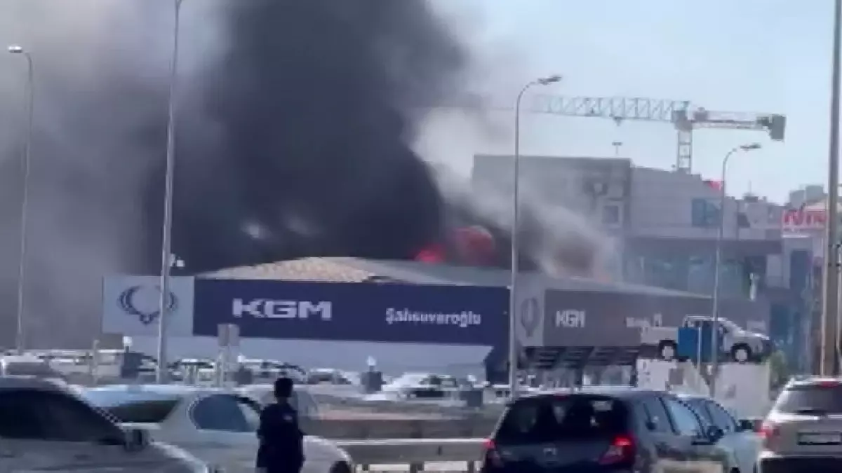 Pendik’te Yangın; Sıfır Araç Bayisinde Hasar Oluştu