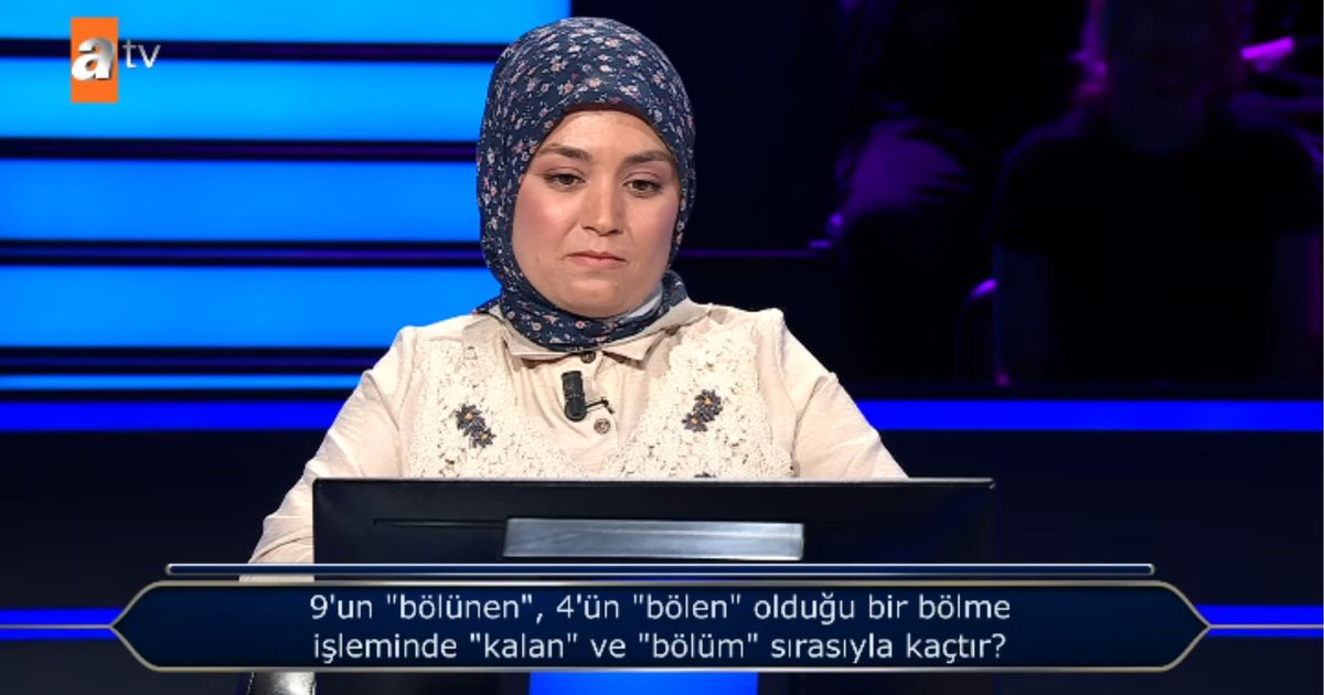 9'un ''bölünen'' 4'ün ''bölen'' olduğu bir bölme işleminde ''kalan'' ve ''bölüm'' sırasıyla kaçtır?