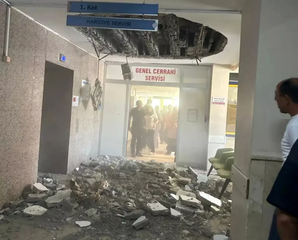 Denizli Devlet Hastanesi'nde Tavan Çökmesi: 2 Yaralı