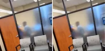 İki banka çalışanı, müşterilerin kendilerini görmediğini sanıp buzlu cam arkasında ilişkiye girdi