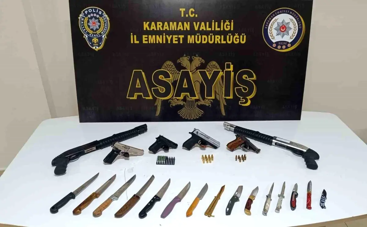 Karaman'da Uyuşturucu ve Silah Operasyonu: 10 Tutuklama