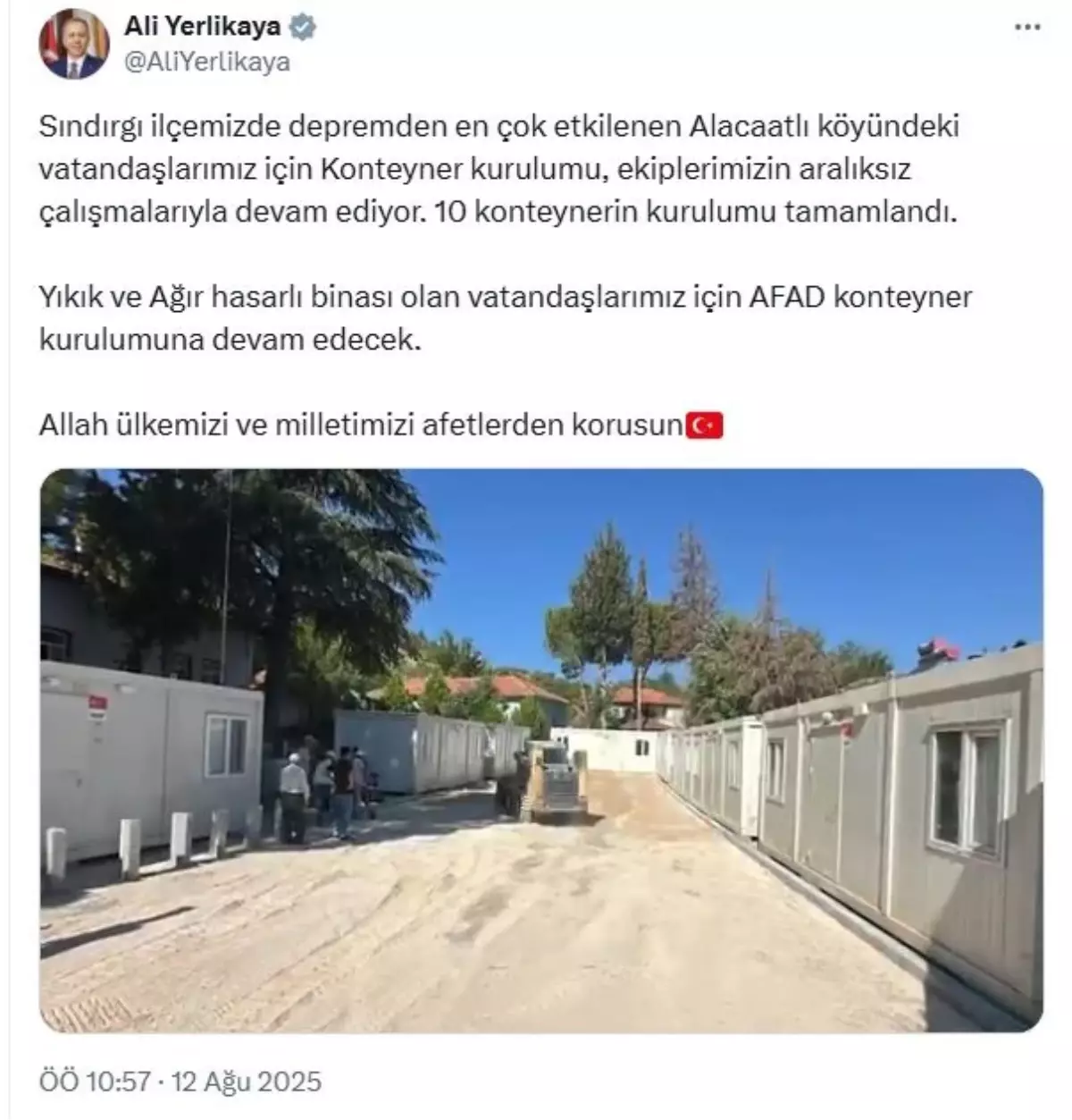 Sındırgı'daki Depremzedelere Kontenyer Kurulumu Tamamlandı