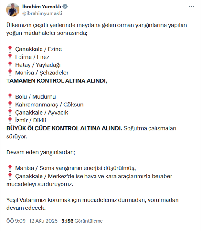 bakan yumakli dort bolgede yangin kontrol altinda 18938095 8935 m