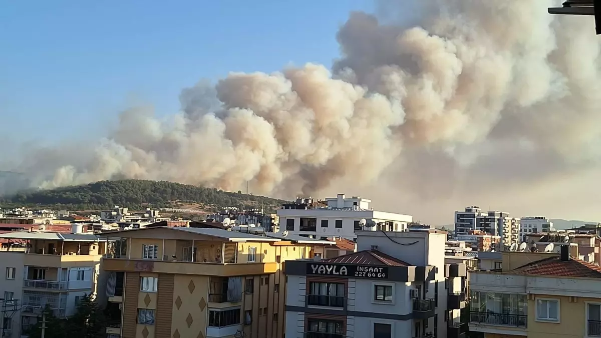 İzmir Buca'da Orman Dışı Alan Yangınına Hava ve Karadan Müdaheler Devam Ediyor